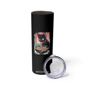 Japanese Inspo Ramen Cat Graphic Skinny Tumbler Anime Manga Kawaii Otaku Urban Streetwear TS02 Print Your Wear