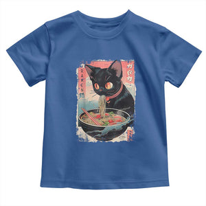 Japanese Inspo Ramen Cat Graphic Toddler T Shirt Anime Manga Kawaii Otaku Urban Streetwear TS02 Royal Blue Print Your Wear