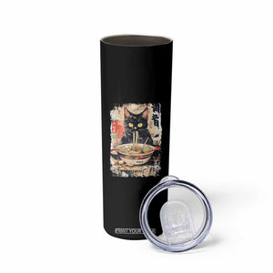 Ramen Noodles Black Cat Graphic Skinny Tumbler Kawaii Retro Japan Y2K Cats Manga Anime TS02 Print Your Wear