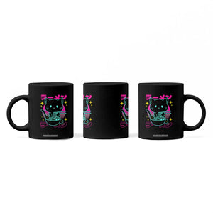 Kawaii Ramen Cat Coffee Mug Retro Japanese Noodles Lover Anime Aesthetic TS02 Print Your Wear