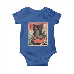 Cat Ramen Japanese Inspo Graphic Baby Onesie Funny Kawaii Cat Anime Gifts TS02 Royal Blue Print Your Wear