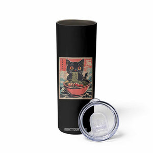 Cat Ramen Japanese Inspo Graphic Skinny Tumbler Funny Kawaii Cat Anime Gifts TS02 Print Your Wear