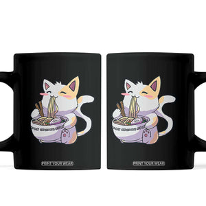 Ramen Cat Kawaii Coffee Mug Anime Japanese Neko Cute Graphic TS02 Black Print Your Wear