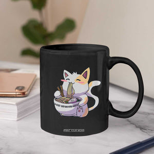 Ramen Cat Kawaii Coffee Mug Anime Japanese Neko Cute Graphic TS02 Print Your Wear