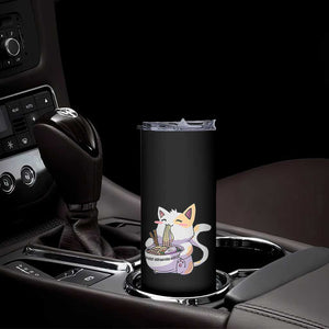 Ramen Cat Kawaii Skinny Tumbler Anime Japanese Neko Cute Graphic TS02 Print Your Wear