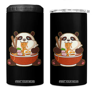 Kawaii Panda Eating Ramen Graphic 4 in 1 Can Cooler Tumbler Otaku Japanese Noodle Cute Anime Lover TS02 One Size: 16 oz Black Print Your Wear