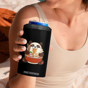 Kawaii Panda Eating Ramen Graphic 4 in 1 Can Cooler Tumbler Otaku Japanese Noodle Cute Anime Lover TS02 Print Your Wear