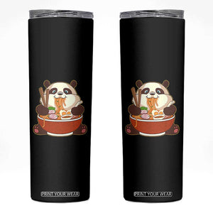 Kawaii Panda Eating Ramen Graphic Skinny Tumbler Otaku Japanese Noodle Cute Anime Lover TS02 Black Print Your Wear
