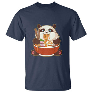 Kawaii Panda Eating Ramen Graphic T Shirt Otaku Japanese Noodle Cute Anime Lover TS02 Navy Print Your Wear