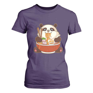 Kawaii Panda Eating Ramen Graphic T Shirt For Women Otaku Japanese Noodle Cute Anime Lover TS02 Purple Print Your Wear