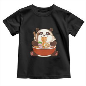 Kawaii Panda Eating Ramen Graphic Toddler T Shirt Otaku Japanese Noodle Cute Anime Lover TS02 Black Print Your Wear