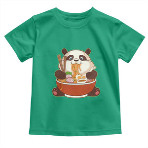 Kawaii Panda Eating Ramen Graphic Toddler T Shirt Otaku Japanese Noodle Cute Anime Lover TS02 Irish Green Print Your Wear