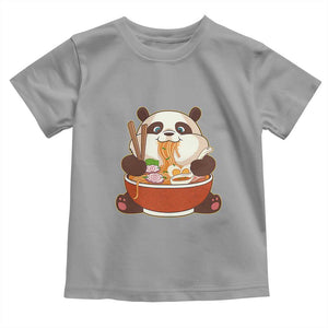 Kawaii Panda Eating Ramen Graphic Toddler T Shirt Otaku Japanese Noodle Cute Anime Lover TS02 Sport Gray Print Your Wear