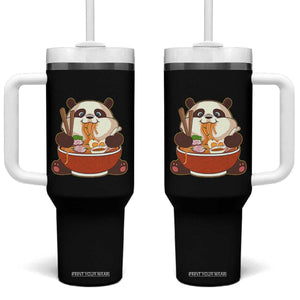 Kawaii Panda Eating Ramen Graphic Tumbler With Handle Otaku Japanese Noodle Cute Anime Lover TS02 One Size: 40 oz Black Print Your Wear