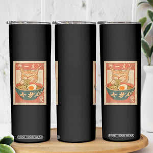 Funny Orange Cat Eating Ramen Skinny Tumbler Japanese Vintage Graphic Kawaii Anime TS02 Print Your Wear