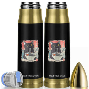 Funny Black Cat Eating Ramen Noodle Graphic Bullet Tumbler Japanese Anime Manga Kawaii Cats TS02 Black Print Your Wear