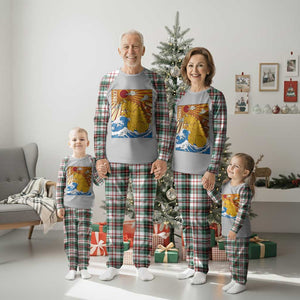 Funny Giant Cat Monster Japanese Anime Kawaii Plaid Pajama Set Retro Vintage Japan Inspo Graphic TS02 Christmas Plaid Print Your Wear