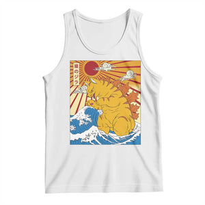 Funny Giant Cat Monster Japanese Anime Kawaii Tank Top Retro Vintage Japan Inspo Graphic TS02 White Print Your Wear