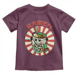 Kawaii Japan Ramen Toddler T Shirt Cute Skater Japanese Noodles Anime Skateboard Lover TS02 Maroon Print Your Wear