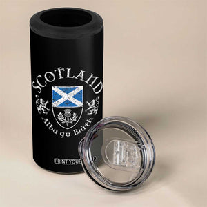 Scotland Alba gu Brath Scottish Thistle Emblem 4 in 1 Can Cooler Tumbler Distressed Vintage Scottish Heritage Pride