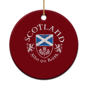 Scotland Alba gu Brath Scottish Thistle Emblem Ceramic Ornament Distressed Vintage Scottish Heritage Pride