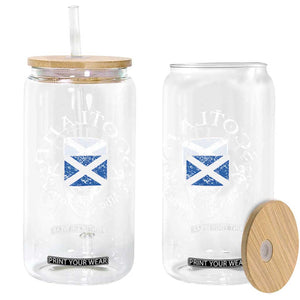 Scotland Alba gu Brath Scottish Thistle Emblem Glass Can Distressed Vintage Scottish Heritage Pride