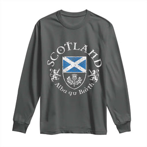 Scotland Alba gu Brath Scottish Thistle Emblem Long Sleeve Shirt Distressed Vintage Scottish Heritage Pride
