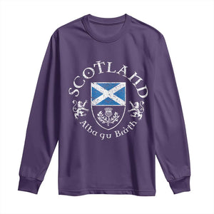 Scotland Alba gu Brath Scottish Thistle Emblem Long Sleeve Shirt Distressed Vintage Scottish Heritage Pride