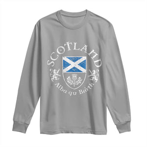 Scotland Alba gu Brath Scottish Thistle Emblem Long Sleeve Shirt Distressed Vintage Scottish Heritage Pride