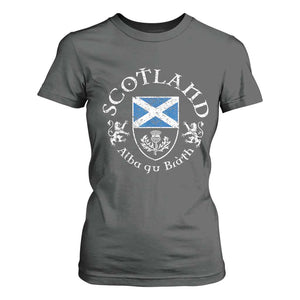 Scotland Alba gu Brath Scottish Thistle Emblem T Shirt For Women Distressed Vintage Scottish Heritage Pride