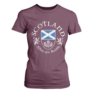 Scotland Alba gu Brath Scottish Thistle Emblem T Shirt For Women Distressed Vintage Scottish Heritage Pride