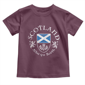 Scotland Alba gu Brath Scottish Thistle Emblem Toddler T Shirt Distressed Vintage Scottish Heritage Pride