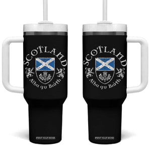 Scotland Alba gu Brath Scottish Thistle Emblem Tumbler With Handle Distressed Vintage Scottish Heritage Pride