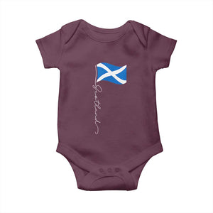 Scotland Saltire Waving Flag Baby Onesie Minimalist Scottish Heritage Pride