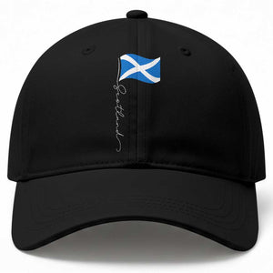 Scotland Saltire Waving Flag Baseball Cap Minimalist Scottish Heritage Pride