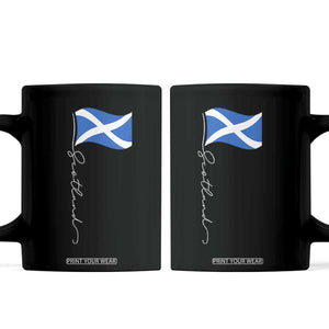 Scotland Saltire Waving Flag Coffee Mug Minimalist Scottish Heritage Pride