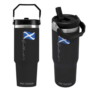 Scotland Saltire Waving Flag Flip Straw Tumbler Minimalist Scottish Heritage Pride
