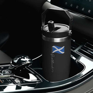 Scotland Saltire Waving Flag Flip Straw Tumbler Minimalist Scottish Heritage Pride