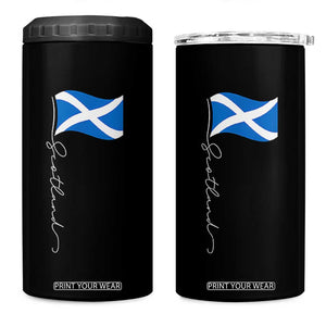 Scotland Saltire Waving Flag 4 in 1 Can Cooler Tumbler Minimalist Scottish Heritage Pride