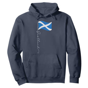 Scotland Saltire Waving Flag Hoodie Minimalist Scottish Heritage Pride