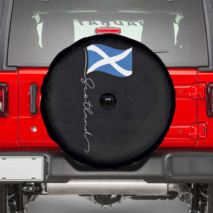 Scotland Saltire Waving Flag Spare Tire Cover Minimalist Scottish Heritage Pride