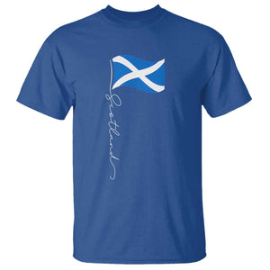 Scotland Saltire Waving Flag T Shirt Minimalist Scottish Heritage Pride