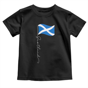 Scotland Saltire Waving Flag Toddler T Shirt Minimalist Scottish Heritage Pride