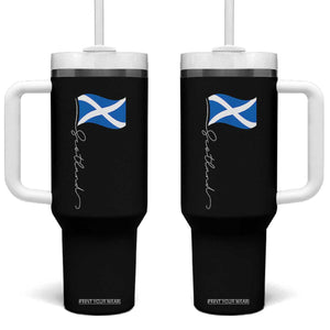 Scotland Saltire Waving Flag Tumbler With Handle Minimalist Scottish Heritage Pride