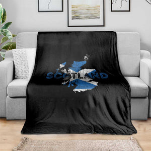 Scotland Map Saltire Flag Scottish Heritage Throw Blanket Vintage Country Pride