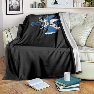 Scotland Map Saltire Flag Scottish Heritage Throw Blanket Vintage Country Pride
