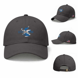 Scotland Map Saltire Flag Scottish Heritage Baseball Cap Vintage Country Pride