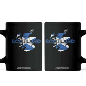 Scotland Map Saltire Flag Scottish Heritage Coffee Mug Vintage Country Pride