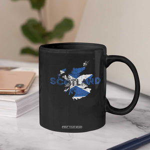 Scotland Map Saltire Flag Scottish Heritage Coffee Mug Vintage Country Pride