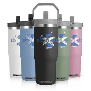 Scotland Map Saltire Flag Scottish Heritage Flip Straw Tumbler Vintage Country Pride